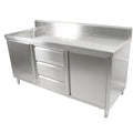 Modular Systems SC-6-2100L-H - Stainless Steel Sink Cabinet with Doors & Drawers, Left Sink 2100 x 600mm