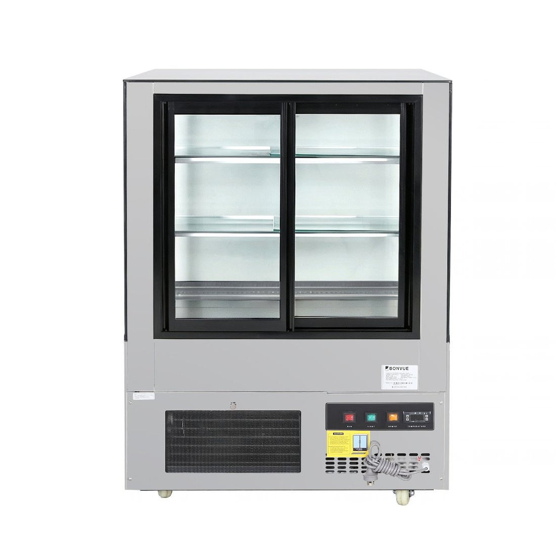 Bonvue FED SC090FA-2XB - 900mm Deluxe Square Glass Cake Display - image 3