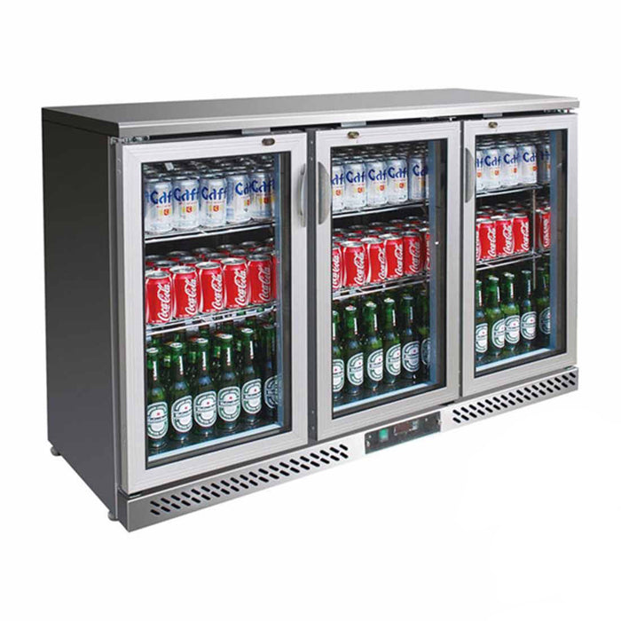 FED Thermaster SC316SG - Three Door Stainless Steel Bar Cooler