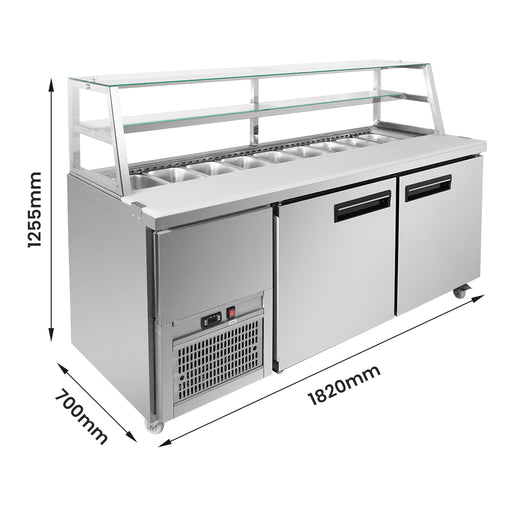 FED Thermaster SCB/18 - Two Large Door Deluxe Sandwich Bar Fridge 1800mm 870L - image 2