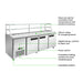 FED Thermaster SCB/21 - Three Door Deluxe Sandwich Bar Fridge 2180mm 1000L - image 3