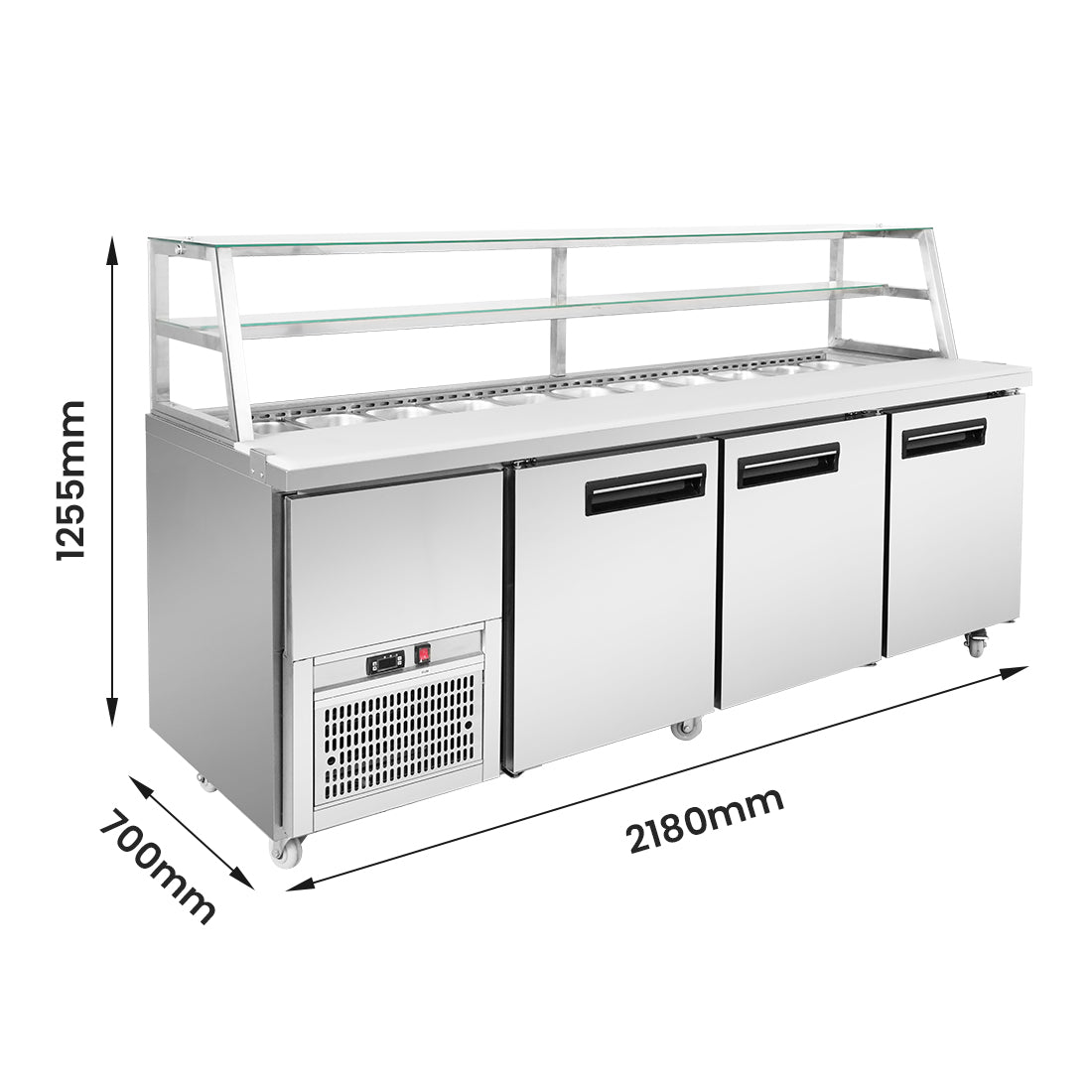 FED Thermaster SCB/21 - Three Door Deluxe Sandwich Bar Fridge 2180mm 1000L - image 2