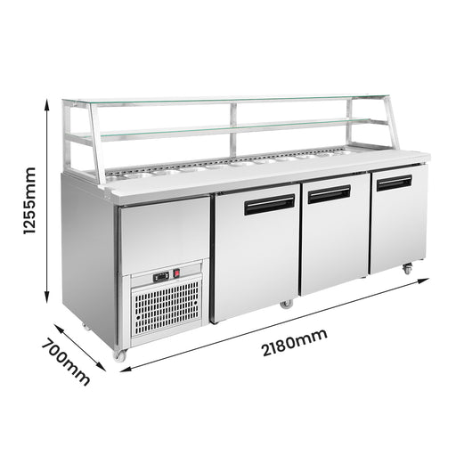 FED Thermaster SCB/21 - Three Door Deluxe Sandwich Bar Fridge 2180mm 1000L - image 2