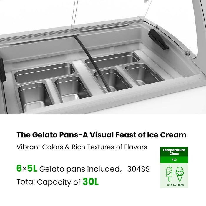 FED Thermaster SD-325P - Gelato Display Freezer 6 x 5L Pans 300L - image 5