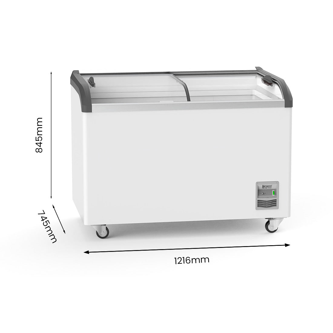 FED Thermaster SD-406K - Glass Sliding Lid Ice Cream Display Freezer 386L - image 2