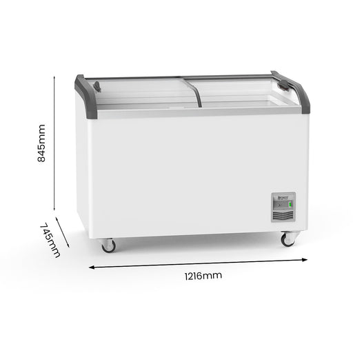 FED Thermaster SD-406K - Glass Sliding Lid Ice Cream Display Freezer 386L - image 2