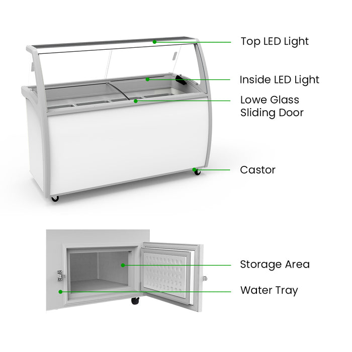 FED Thermaster SD-575P - Gelato Display Freezer 12 x 5L Pans 535L - image 3