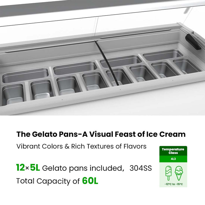 FED Thermaster SD-575P - Gelato Display Freezer 12 x 5L Pans 535L - image 5