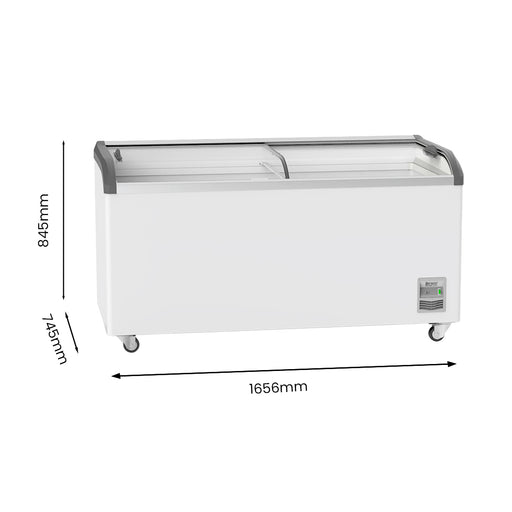 FED Thermaster SD-576K - Glass Sliding Lid Ice Cream Display Freezer 561L - image 2