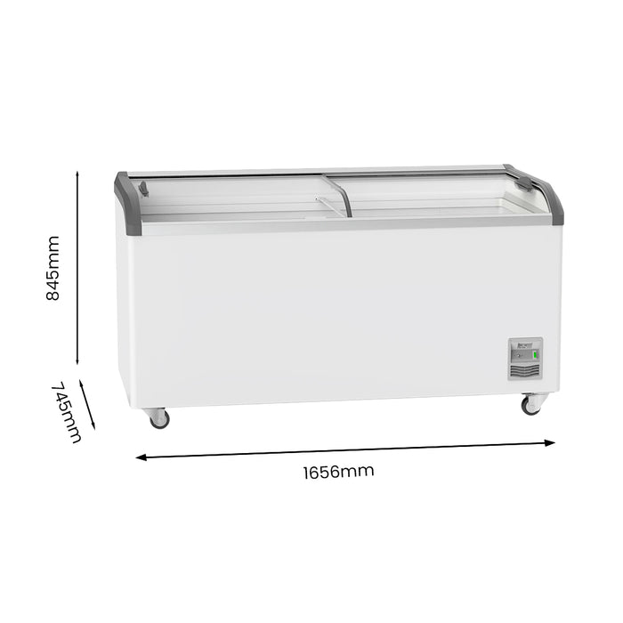 FED Thermaster SD-576K - Glass Sliding Lid Ice Cream Display Freezer 561L - image 2