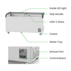 FED Thermaster SD-576K - Glass Sliding Lid Ice Cream Display Freezer 561L - image 3