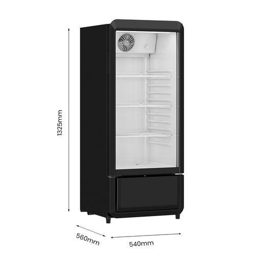FED Thermaster SDC-178B - Upright Glass Door Drink Fridge Black 178L - image 2