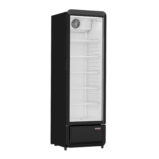 FED Thermaster SDC-258B - Upright Glass Door Drink Fridge Black 258L