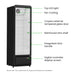 FED Thermaster SDC-258B - Upright Glass Door Drink Fridge Black 258L - image 3