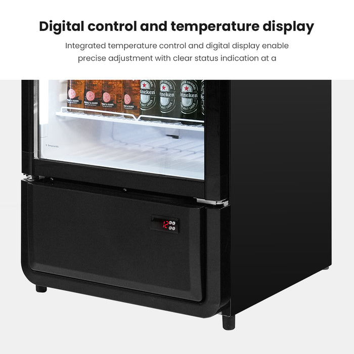 FED Thermaster SDC-343B - Upright Glass Door Drink Fridge Black 343L - image 5