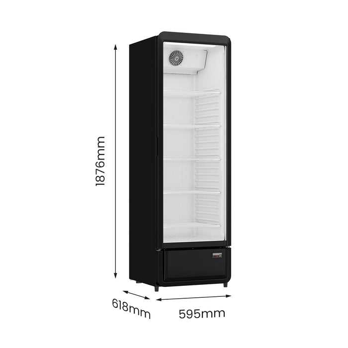 FED Thermaster SDC-343B - Upright Glass Door Drink Fridge Black 343L - image 2