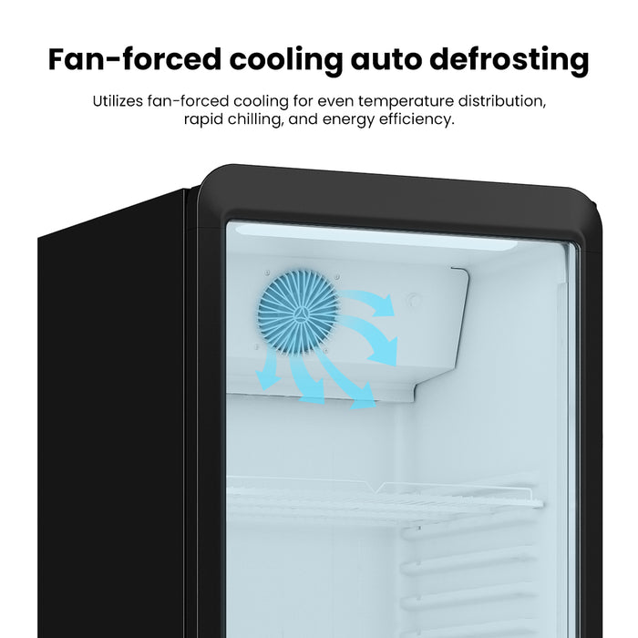 FED Thermaster SDC-343B - Upright Glass Door Drink Fridge Black 343L - image 4