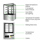 Bonvue FED SF830V - 900mm 3+1 Tier Square Glass Cake Display - image 3