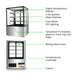 Bonvue FED SF830V - 900mm 3+1 Tier Square Glass Cake Display - image 3