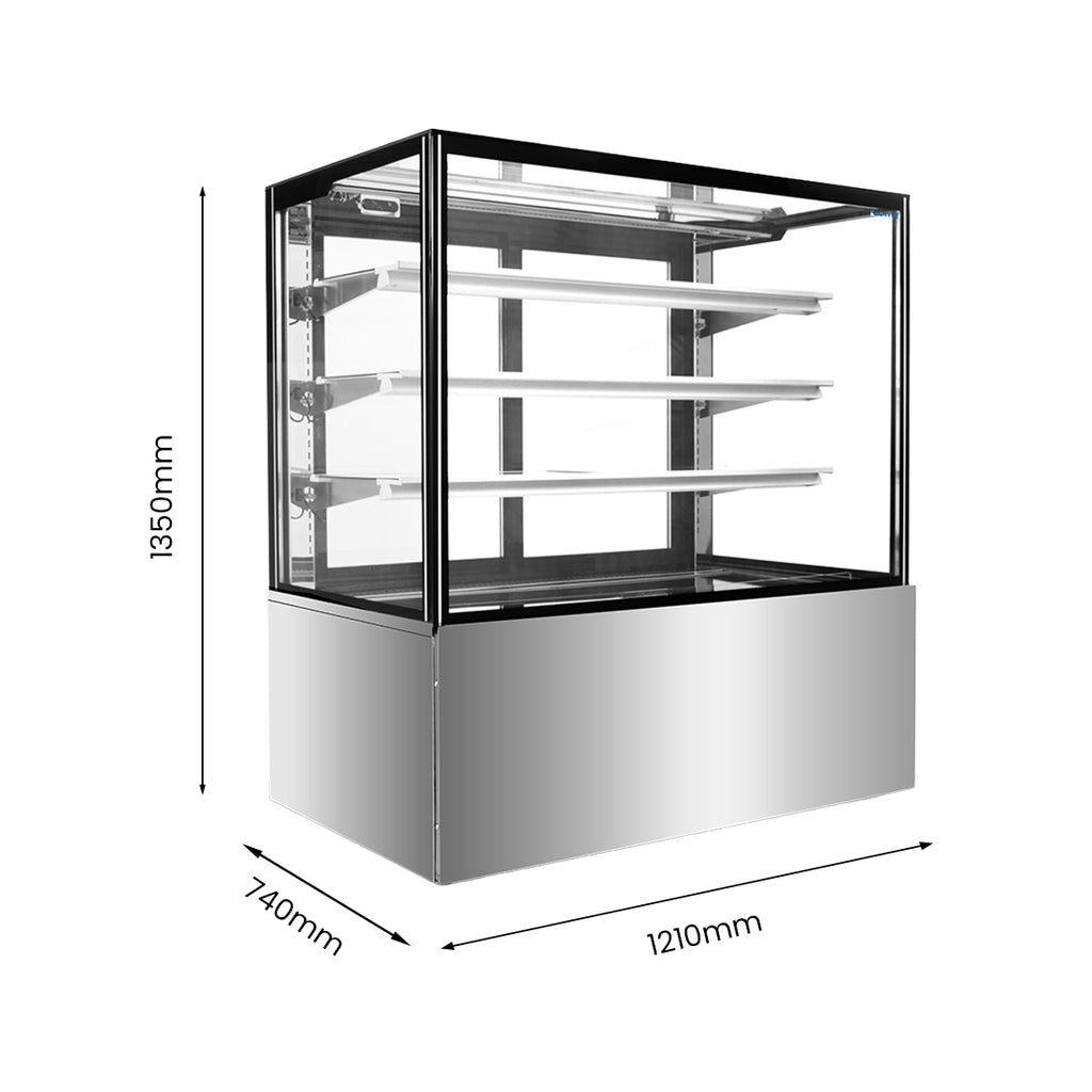 Bonvue FED SF840V - 1200mm 3+1 Tier Square Glass Cake Display - image 2