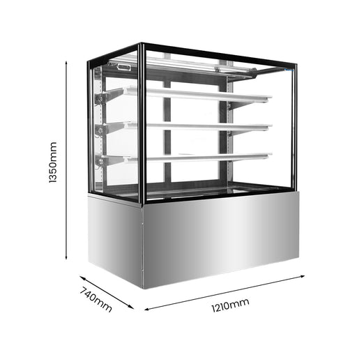 Bonvue FED SF840V - 1200mm 3+1 Tier Square Glass Cake Display - image 2