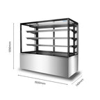 Bonvue FED SF850V - 1500mm 3+1 Tier Square Glass Cake Display - image 2