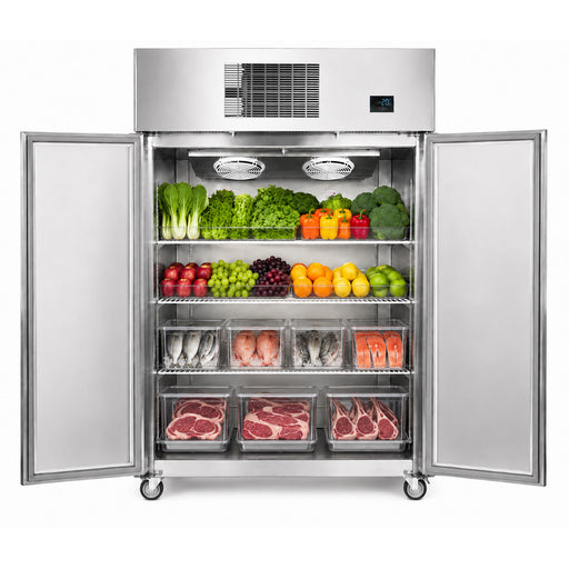 FED Thermaster SFWC1000 - Full-Width Double Solid Door Upright Fridge 1000L - image 2