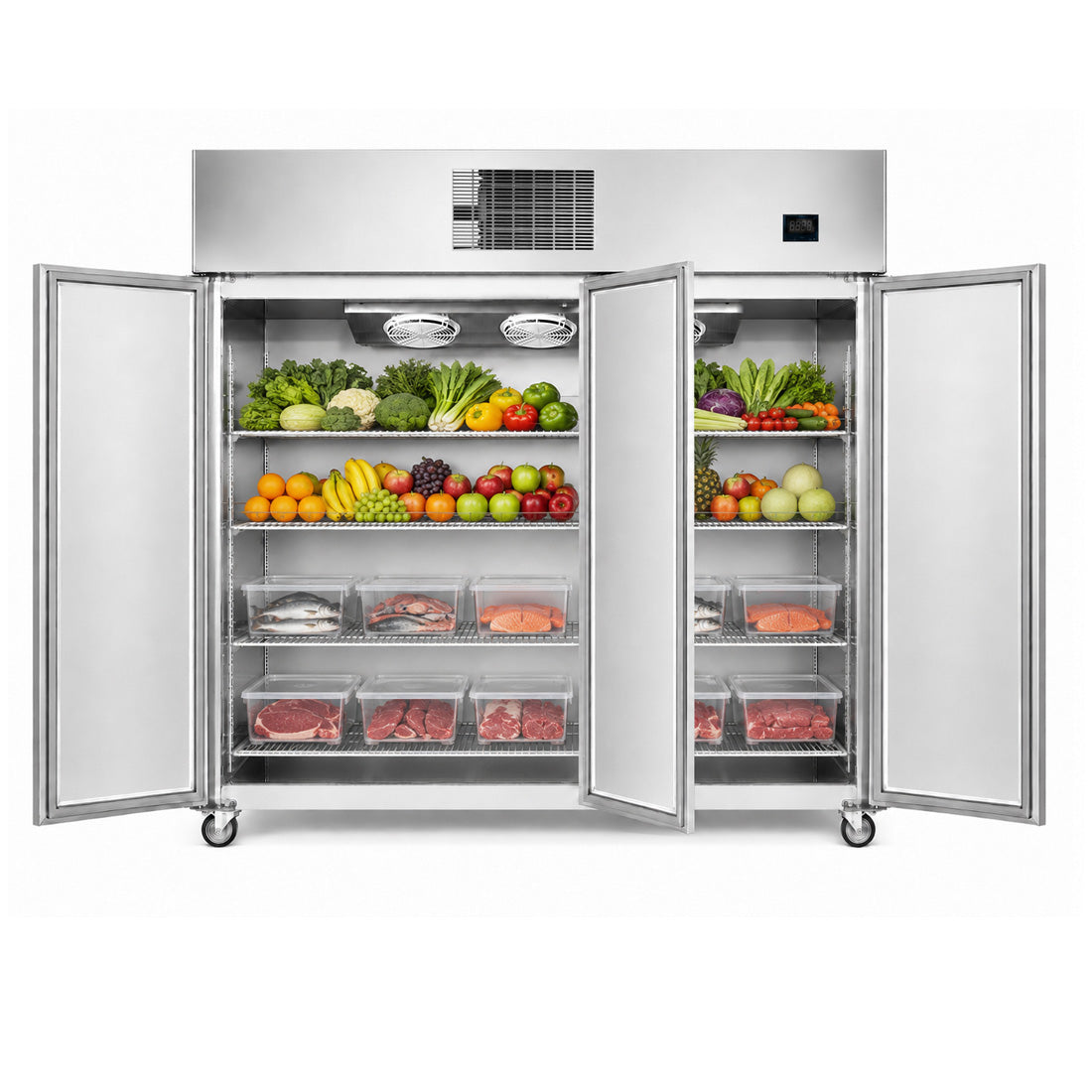 FED Thermaster SFWC1500 - Full-Width Triple Solid Door Upright Fridge 1500L - image 2