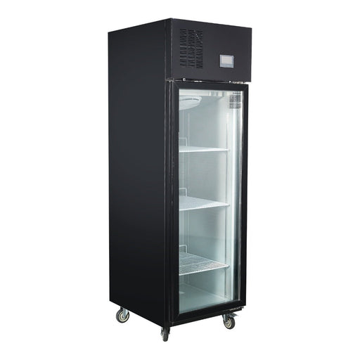 FED Thermaster SFWCG500B - Full-Width Single Glass Door Upright Display Fridge Black 500L