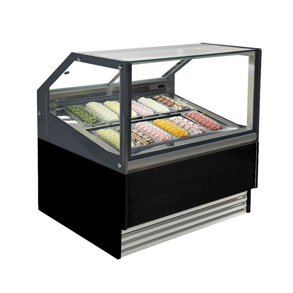 Bonvue FED SGD-12B - 12 Pan Square Glass Gelato Display Freezer