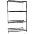 Modular Systems B18/24 - Black Plasticised 4 Tier Shelving 610 x 457 x 1880mm