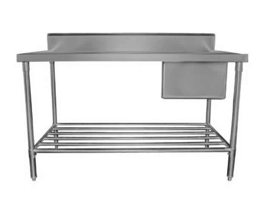 Simco SS1624 - Stainless Steel Sink Bench with Splashback 2400 x 600mm - image 2
