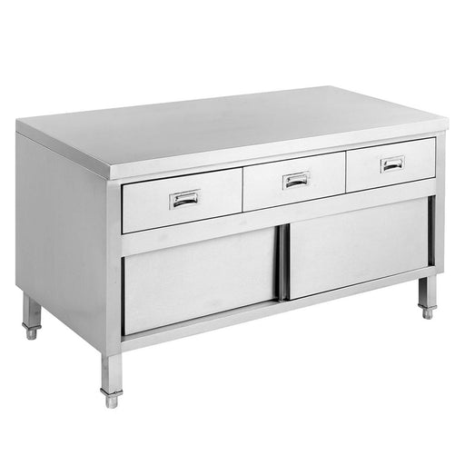 Modular Systems SKTD6-1200 - Stainless Steel Workbench Cabinet with Doors & 3 Drawers 1200 x 600mm