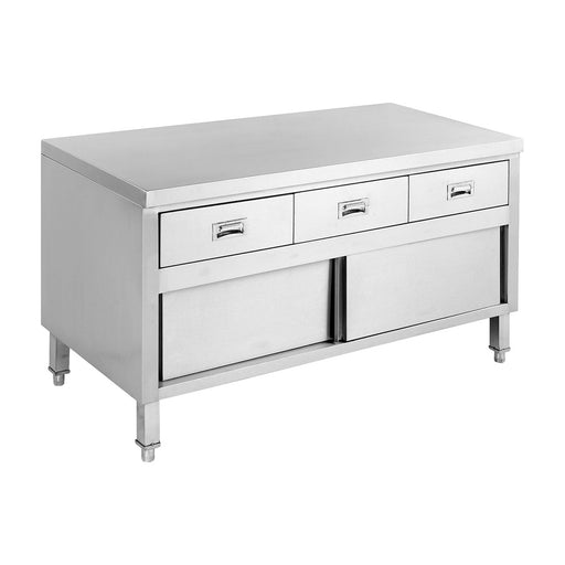 Modular Systems SKTD6-1500 - Stainless Steel Workbench Cabinet with Doors & 3 Drawers 1500 x 600mm