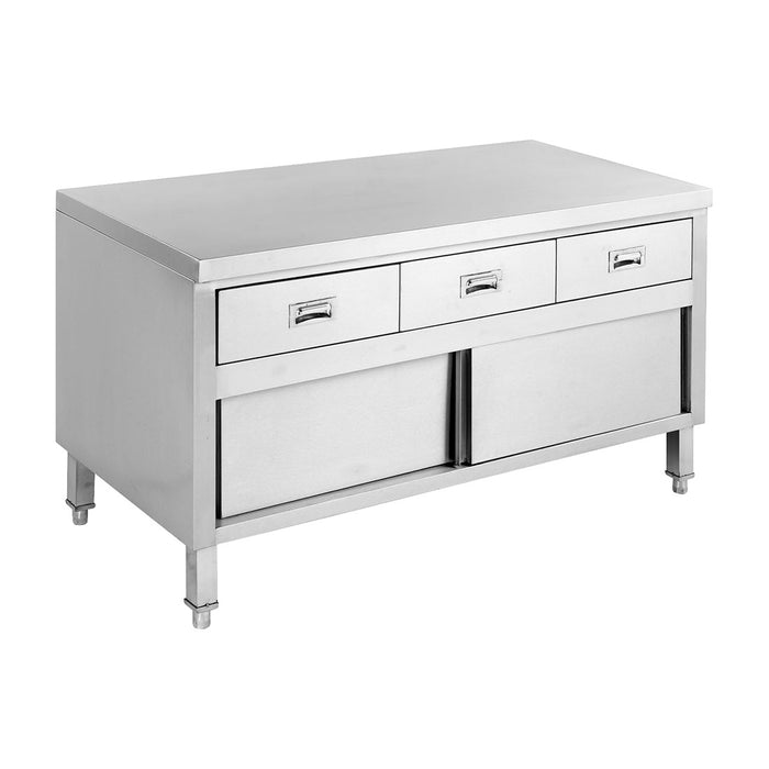 Modular Systems SKTD6-1500 - Stainless Steel Workbench Cabinet with Doors & 3 Drawers 1500 x 600mm