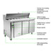 FED Thermaster SLB150 - Three Door Sandwich & Salad Bench Fridge 1500mm 340L - image 3