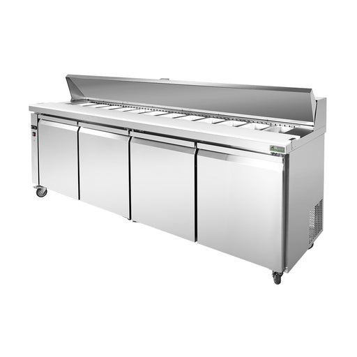 FED Thermaster SLB240 - Four Door Sandwich & Salad Bench Fridge 2400mm 525L