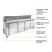 FED Thermaster SLB240 - Four Door Sandwich & Salad Bench Fridge 2400mm 525L - image 3