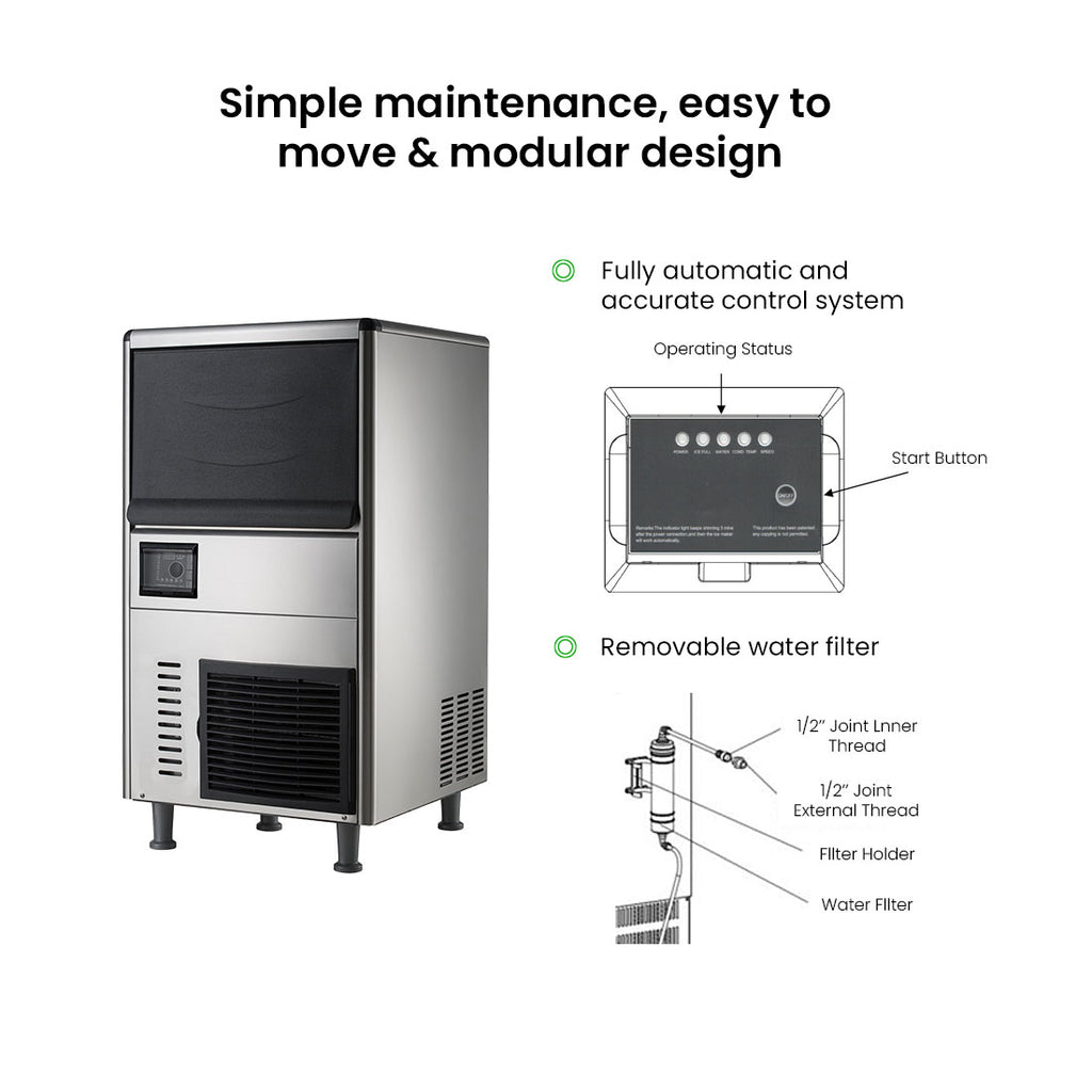 Blizzard SN-068F - Underbench Granular Ice Maker 60kg/24hr - image 5