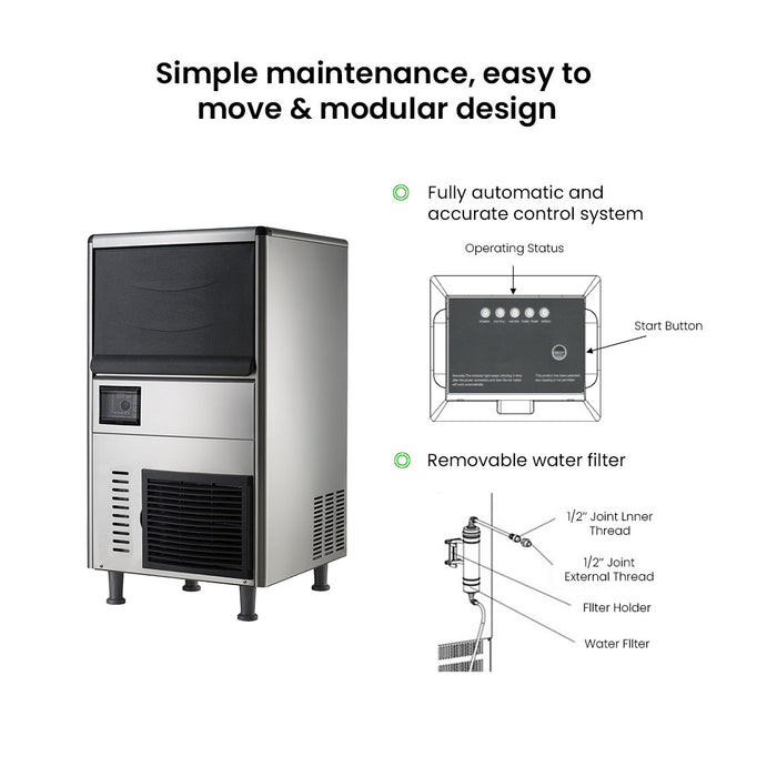 Blizzard SN-068F - Underbench Granular Ice Maker 60kg/24hr - image 5
