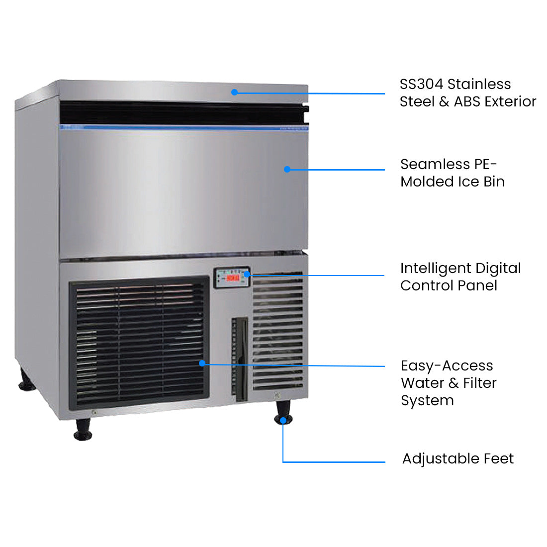 Blizzard SN-200P - Under-Counter Large Cube Ice Maker 80kg/24hr - image 3