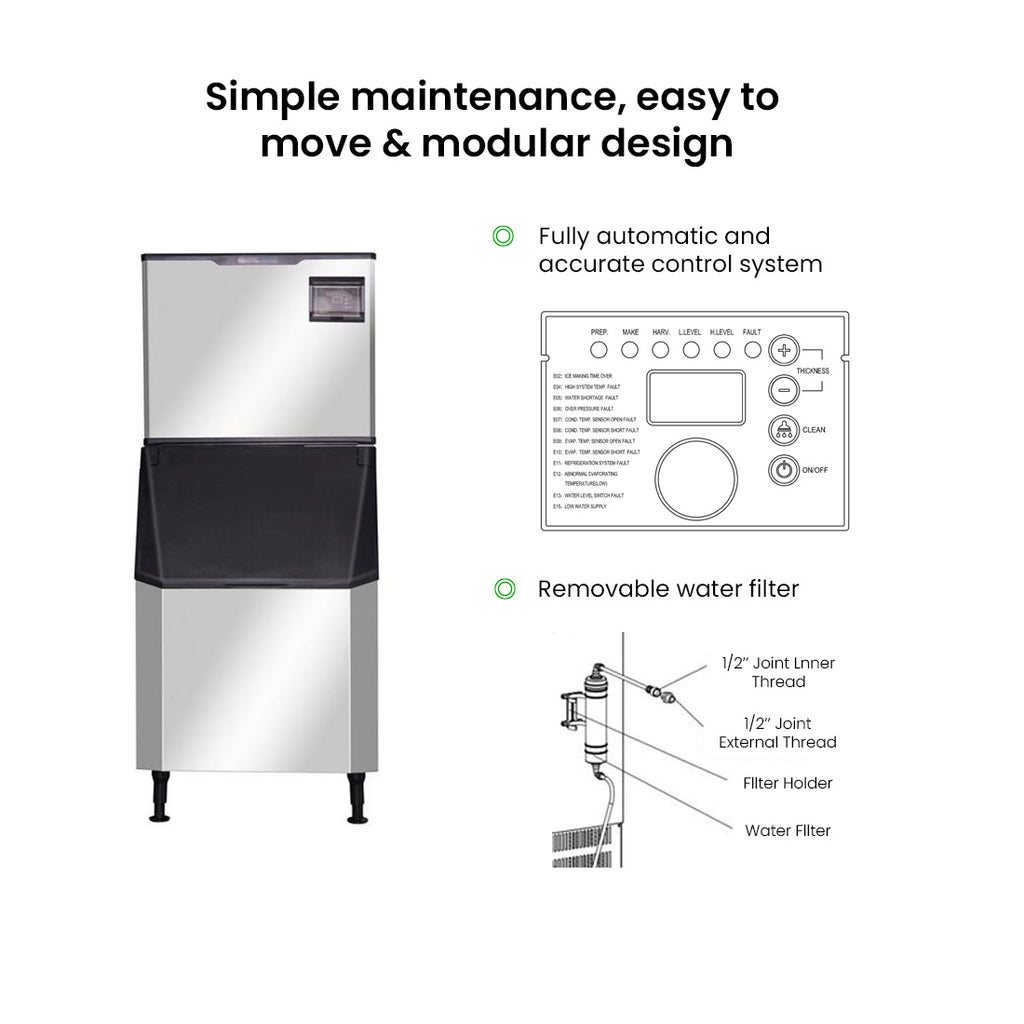 Blizzard SN-280C - Crescent Ice Maker with 200kg Bin 280kg/24hr - image 7
