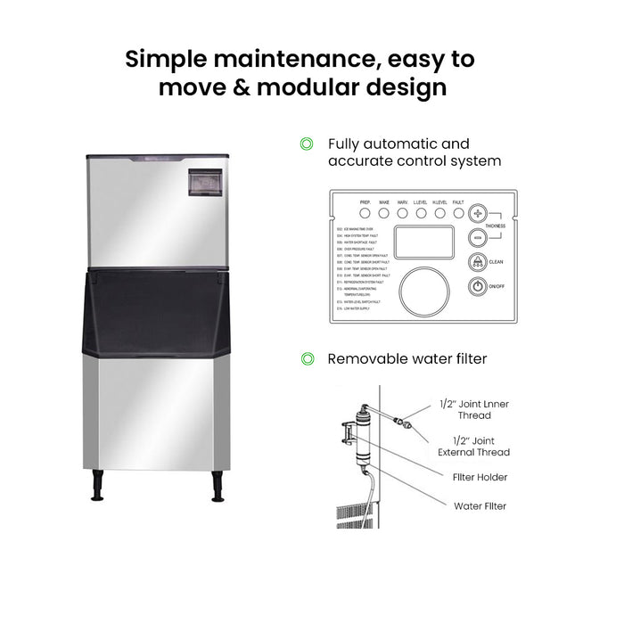 Blizzard SN-280C - Crescent Ice Maker with 200kg Bin 280kg/24hr - image 7