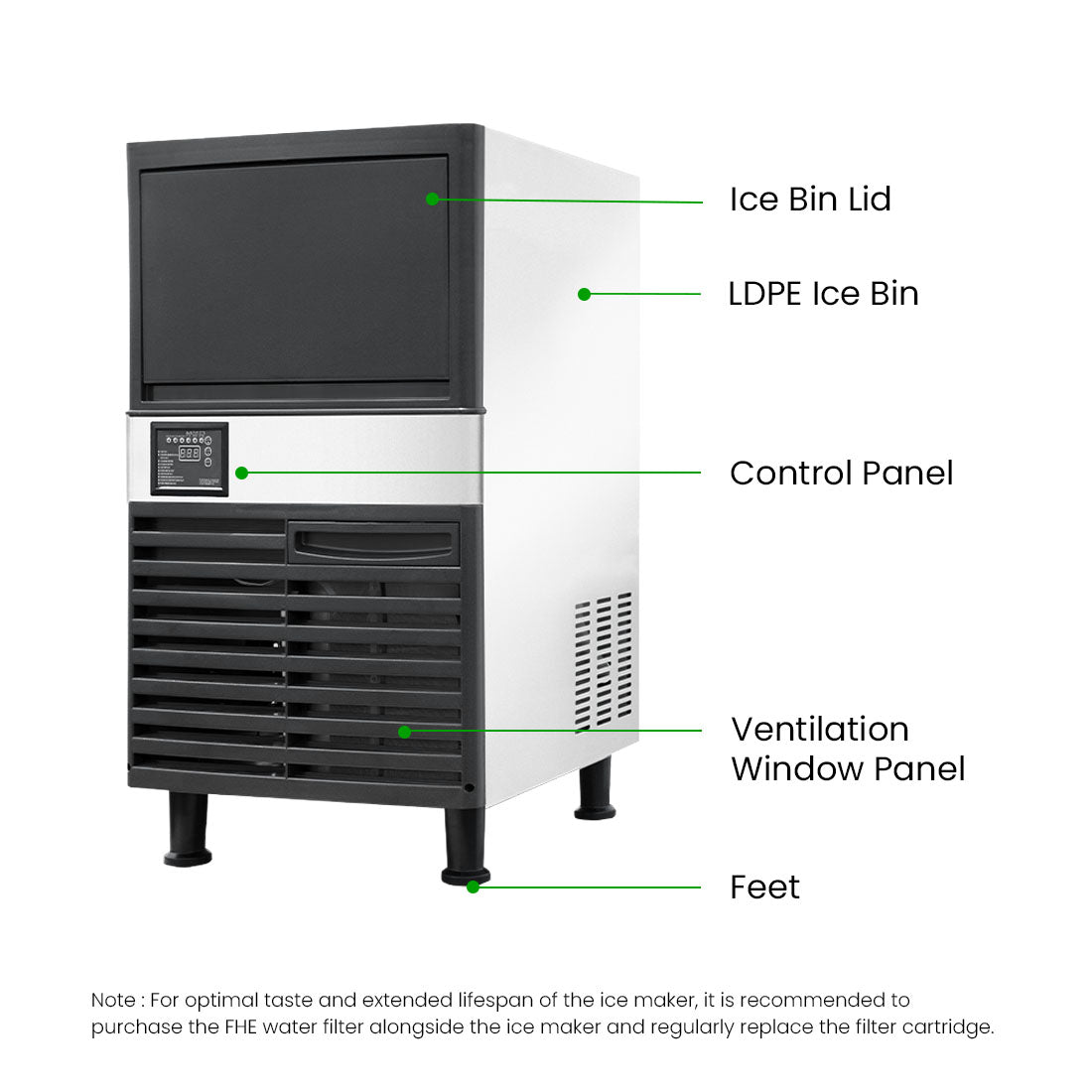 Blizzard SN-80P - Underbench Ice Maker 36kg/24hr - image 3