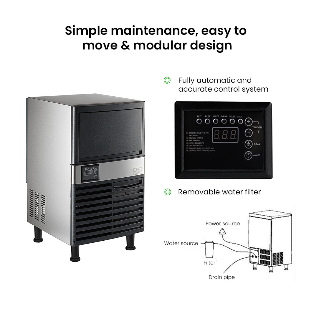 Blizzard SN-120P - Underbench Ice Maker 55kg/24hr - image 5