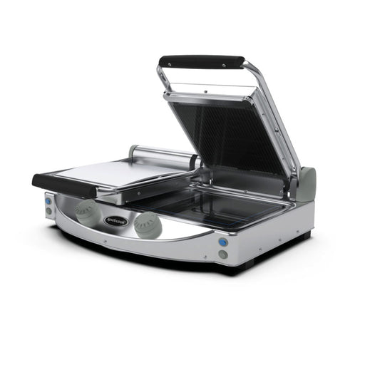 Spidocook SPE-SP020PR / SPE-SP020R - Spidoglass Sandwich Press, Double, Ribbed Top, Smooth Bottom, 2 x 250 x 250mm