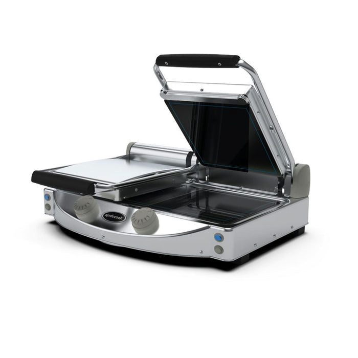 Spidocook SPE-SP020P / SPE-SP020 - Spidoglass Sandwich Press, Double, Black Smooth Glass, 2 x 250 x 250mm