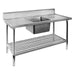 Modular Systems SSB7-1200C/A - Premium Stainless Steel Single Sink Bench, Centre Bowl, 1200 x 700mm