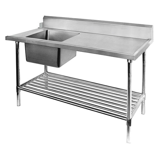 Modular Systems SSBD7-1500L/A - Premium Stainless Steel Dishwasher Inlet Bench with Single Sink, Left Hand 1500 x 700mm