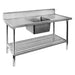 Modular Systems SSB6-1200C/A - Premium Stainless Steel Single Sink Bench, Centre Bowl, 1200 x 600mm